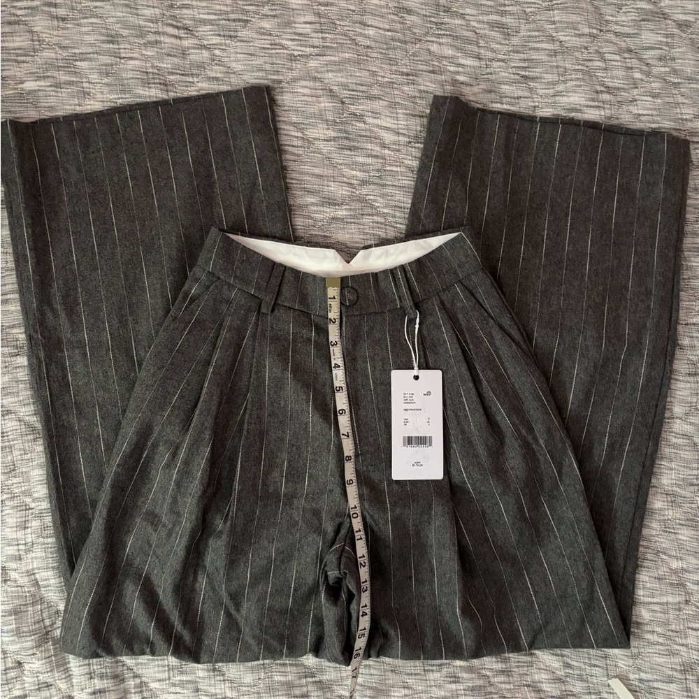 Le'AL.X Knit Wool Blend High Rise Flat Front Pleated Wide Leg Trousers Sz 0 NWT- - Picture 9 of 11